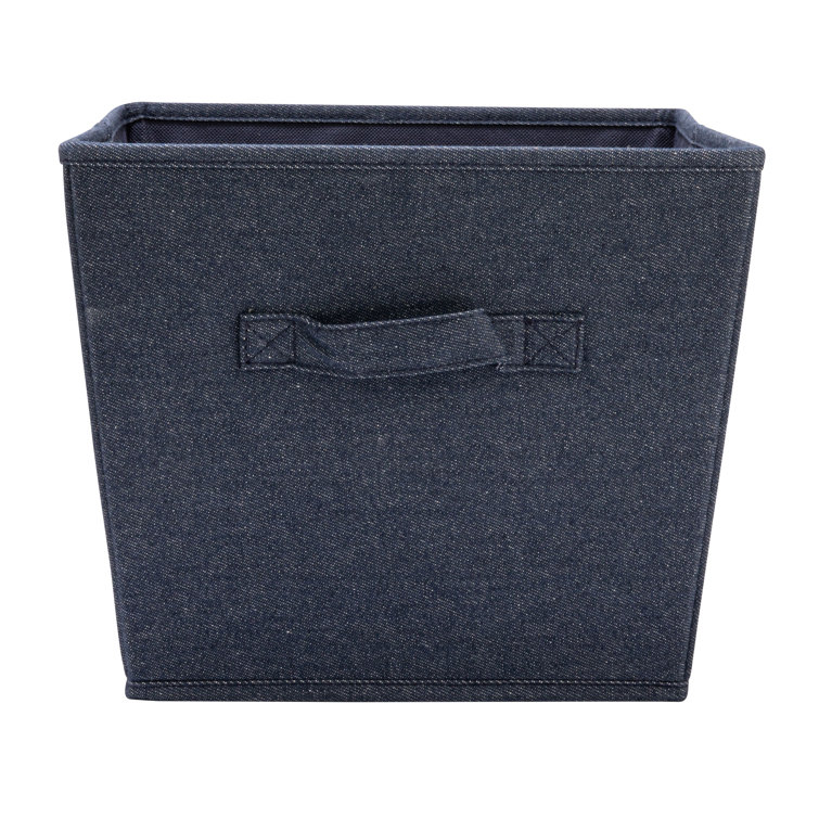 Denim Blue Fabric Stackable Storage Cubes with Cloth Handles
