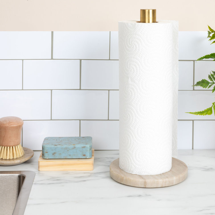 Modern Marble and Brass Paper Towel Holder