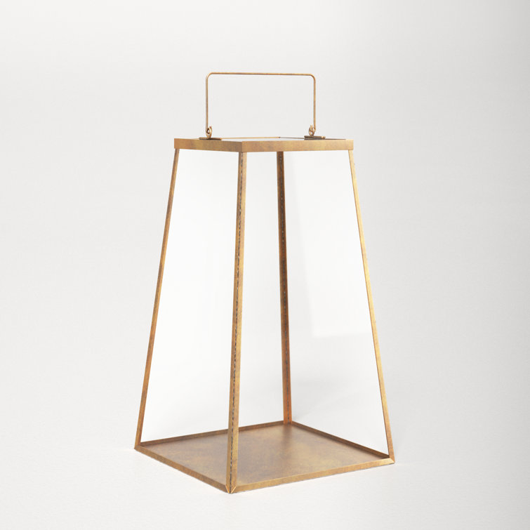 Gold Iron Handmade Tabletop Candle Lantern
