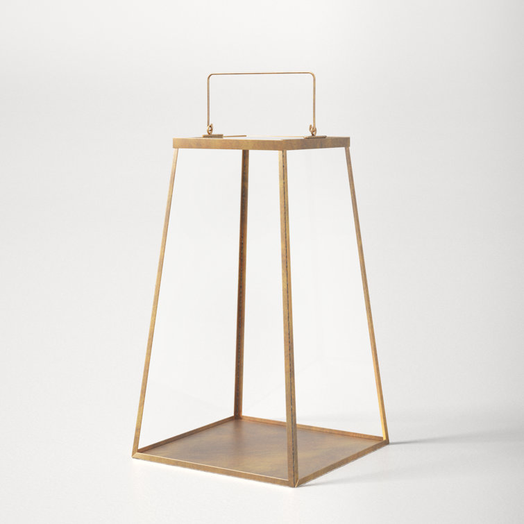 Gold Iron Handmade Tabletop Candle Lantern