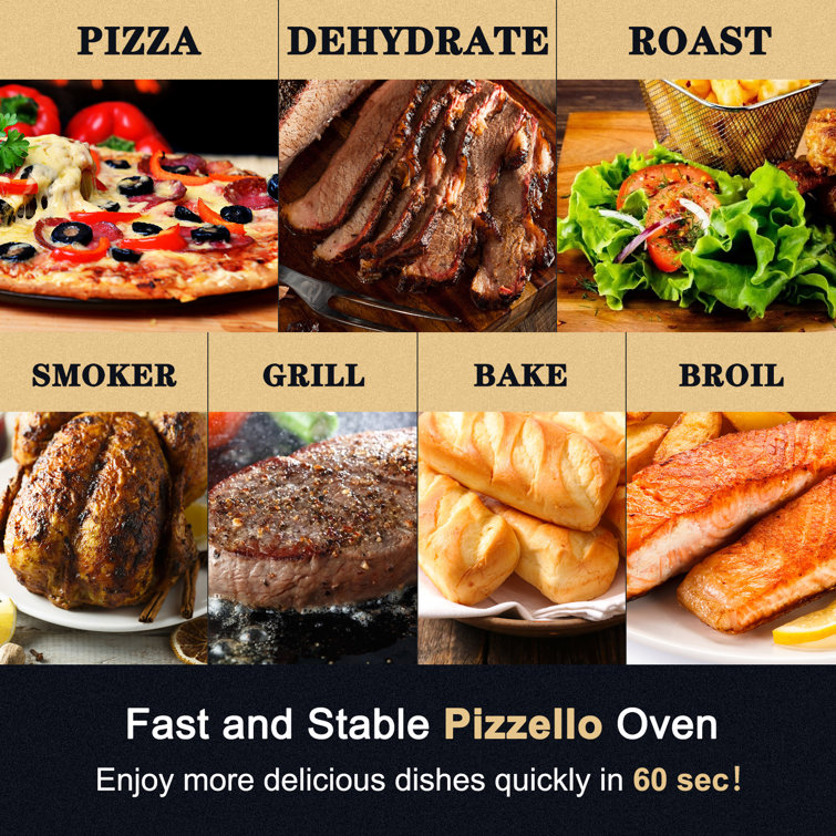 16'' Black Stainless Steel Outdoor Gas Pizza Oven with Rotating Stone