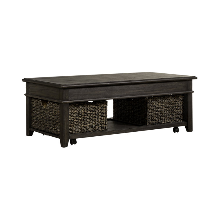 Peppercorn Lift-Top Wood Cocktail Table with Storage