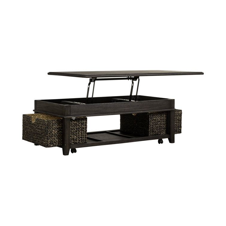 Peppercorn Lift-Top Wood Cocktail Table with Storage