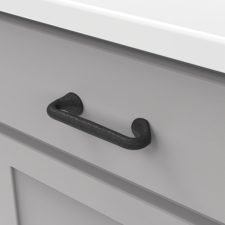 Black Iron Matte Modern Cabinet Drawer Pulls 10-Pack