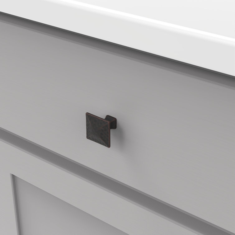 Oil-Rubbed Bronze Square Knob with Mounting Hardware