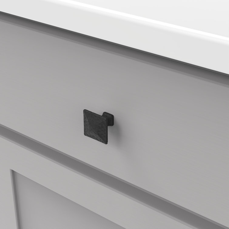 Black Iron Square Traditional Knob with Mounting Hardware, 10-Pack