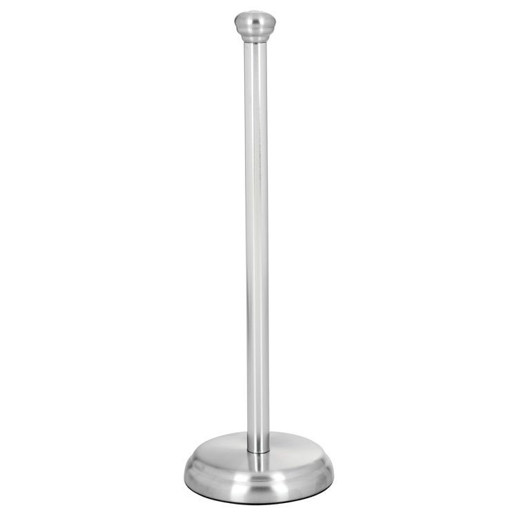 Brushed Stainless Steel and Chrome Free Standing Toilet Paper Reserve