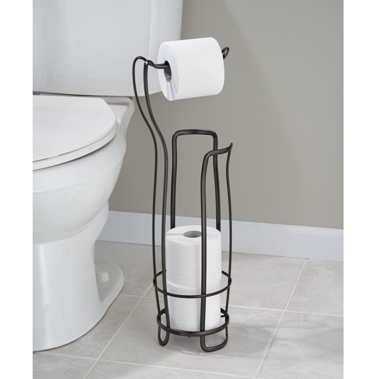 Bronze Freestanding Steel Toilet Paper Holder for 3 Rolls