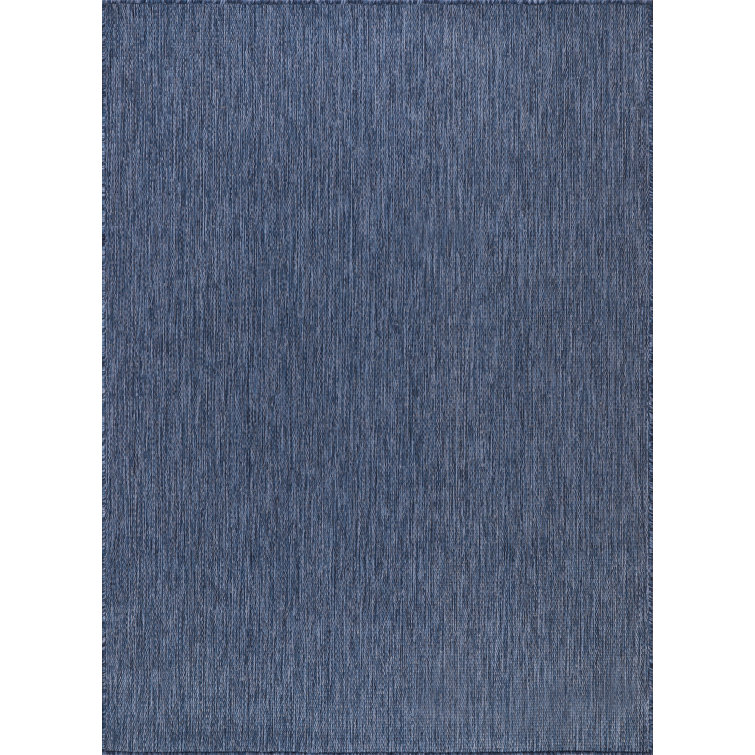 Blue Geometric Washable Synthetic 6' x 9' Rug