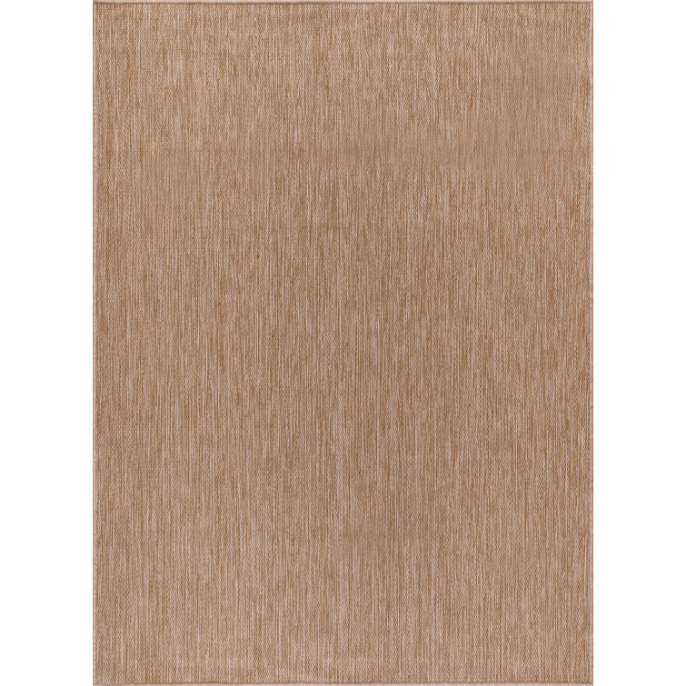 Beige 6' x 9' Synthetic Indoor/Outdoor Washable Rug