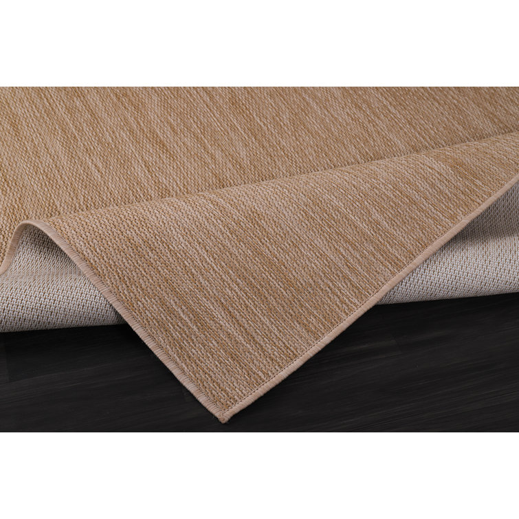 Beige 6' x 9' Synthetic Indoor/Outdoor Washable Rug