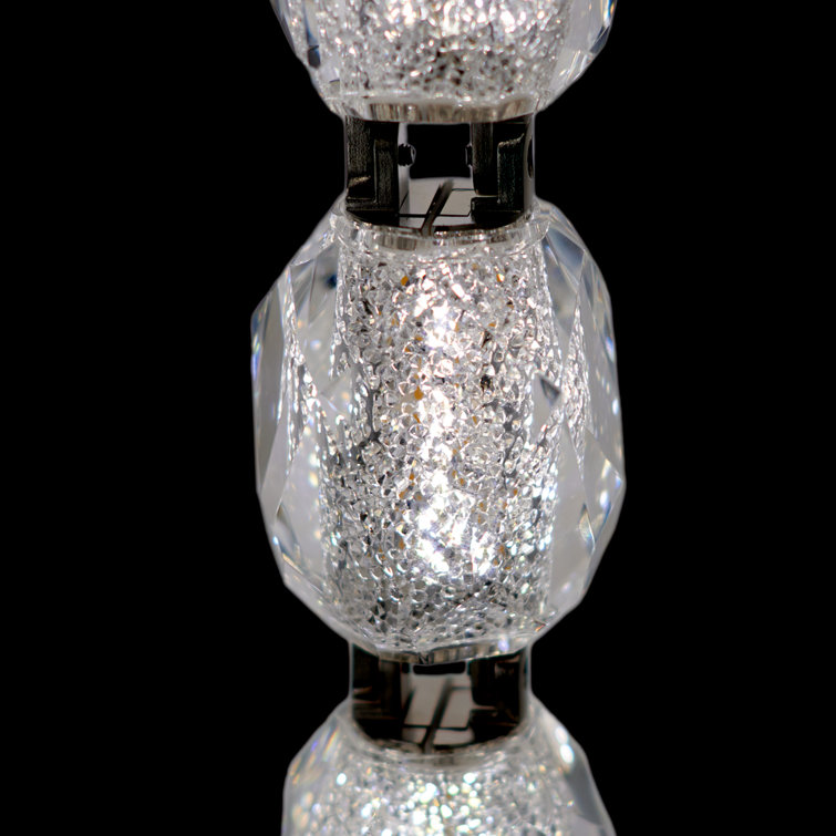 Polished Nickel 6-Light Crystal LED Pendant