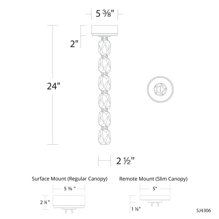 Polished Nickel 6-Light Crystal LED Pendant