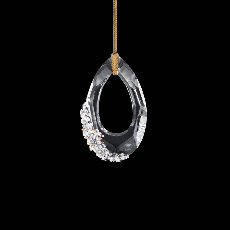 Trinity Crystal Teardrop LED Pendant with Gold Rope