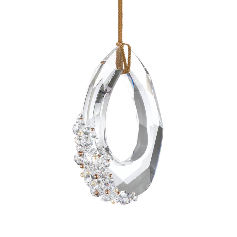 Trinity Crystal Teardrop LED Pendant with Gold Rope