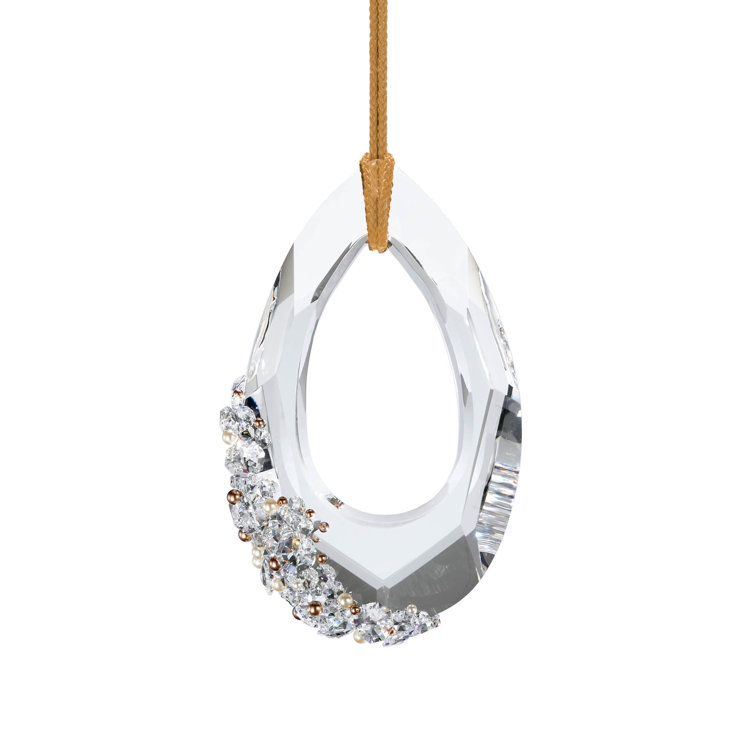 Trinity Crystal Teardrop LED Pendant with Gold Rope