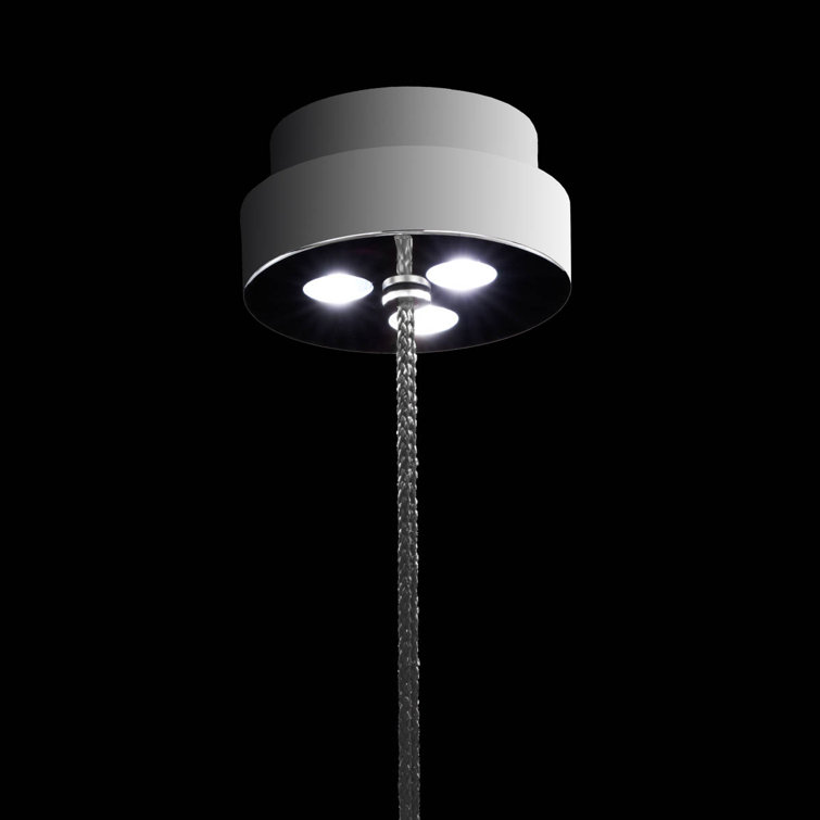 Trinity Crystal LED Pendant Light with Black Rope