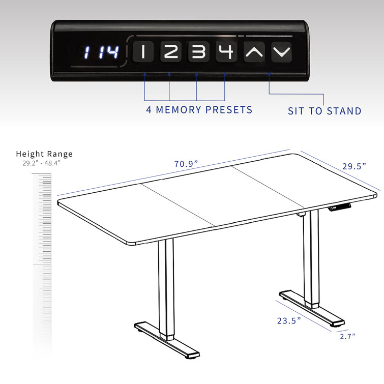 Dark Walnut & Black Dual Motor 71'' Electric Standing Desk