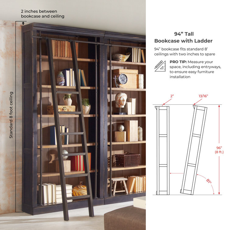 Toulouse Aged Ebony and Warm Honey Adjustable Bookcase