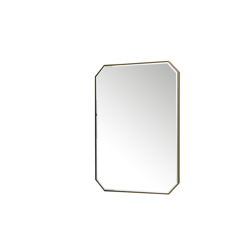 Champagne Brass Octagonal Framed Vanity Mirror 30" x 40"