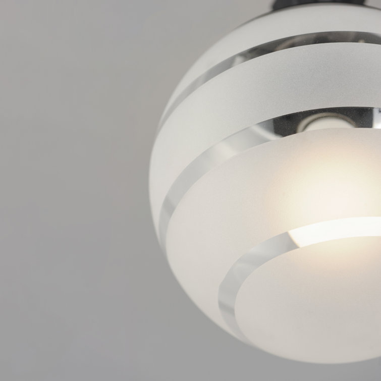 Black and White Glass Semi-Flush Mount Light Fixture