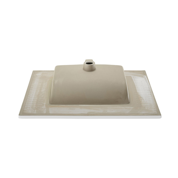 White Ceramic 36" Vanity Sink Top with Faucet Hole