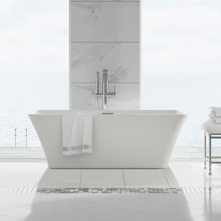 St. Tropez 60" White Acrylic Freestanding Bathtub