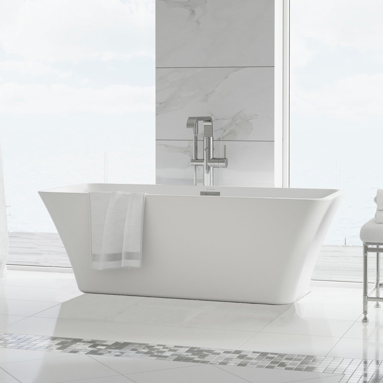 St. Tropez 60" White Acrylic Freestanding Bathtub