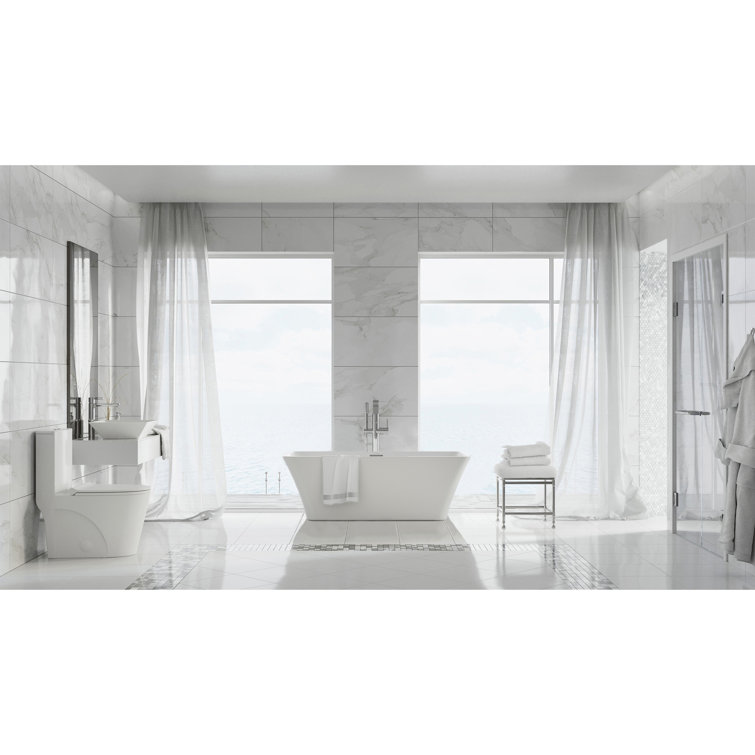 St. Tropez 60" White Acrylic Freestanding Bathtub