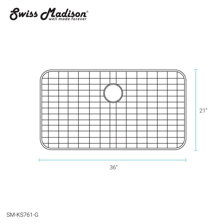 Swiss Madison Stainless Steel Kitchen Sink Grid for 36 x 21 Sinks