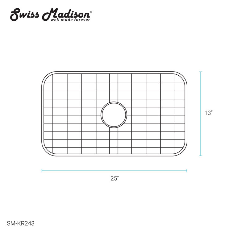 Swiss Madison 25 x 13 Stainless Steel Kitchen Sink Grid