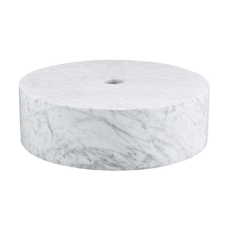 Monaco 17" Round Marbled Grey Ceramic Vessel Sink
