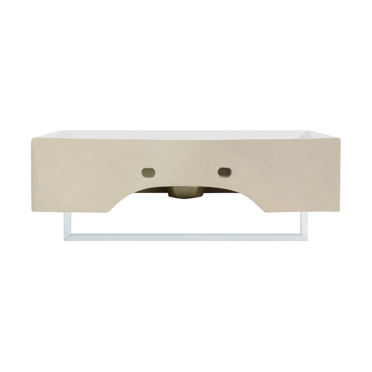 Claire 22" White Ceramic Wall-Mount Vessel Sink with Chrome Towel Bar