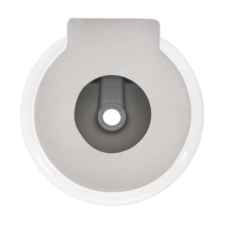 Monaco White Ceramic Round Wall-Mount Bathroom Sink