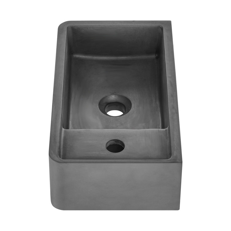 Lisse 17.5" Dark Grey Ceramic Wall-Mount Vessel Sink