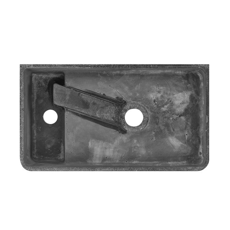 Lisse 17.5" Dark Grey Ceramic Wall-Mount Vessel Sink