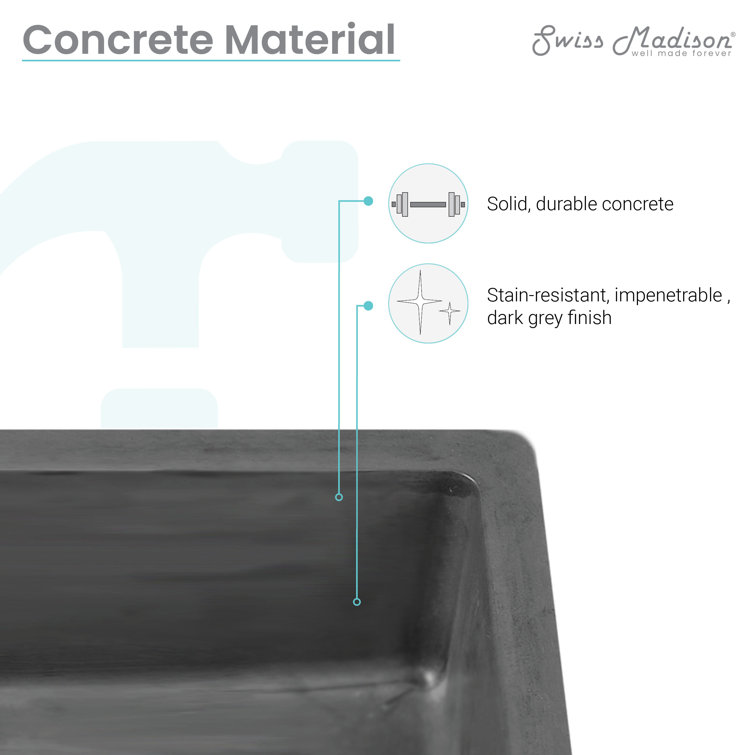 Lisse 17.5" Dark Grey Ceramic Wall-Mount Vessel Sink
