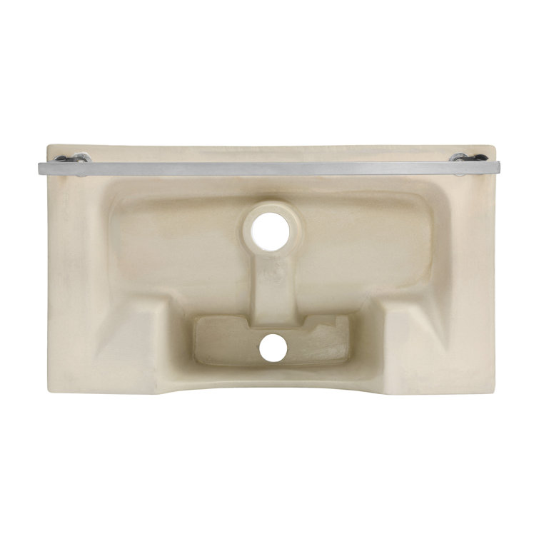Claire 22" White Ceramic Wall-Mount Vessel Sink with Chrome Towel Bar