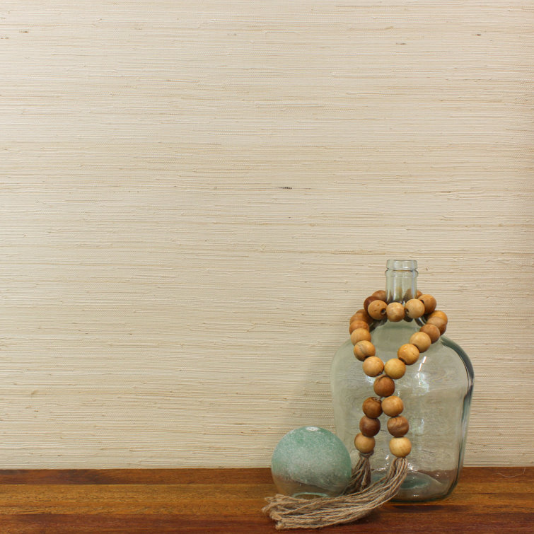 Light Knotted Natural Grasscloth Textured Wallpaper Roll