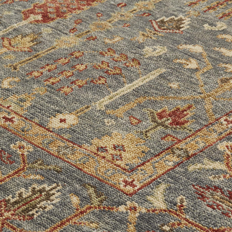 Gray Hand-Knotted Wool Rectangular Area Rug 11'-6" x 15'