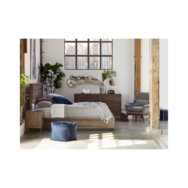 Elena 63'' Light Brown Solid Pine 6-Drawer Rustic Dresser