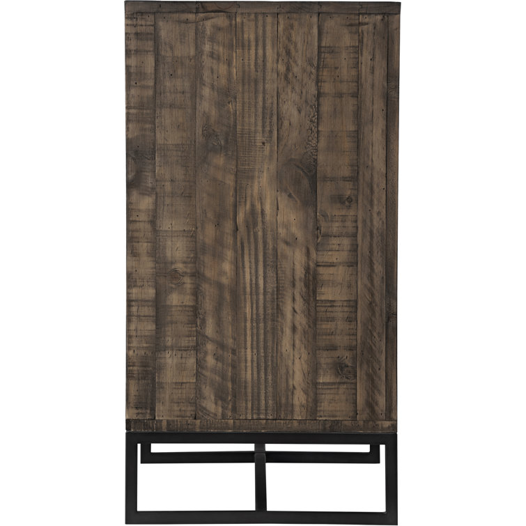 Elena 63'' Light Brown Solid Pine 6-Drawer Rustic Dresser