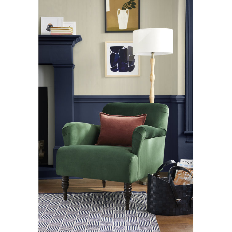 Zuma Rosequartz Textured Linen Armchair with Espresso Legs