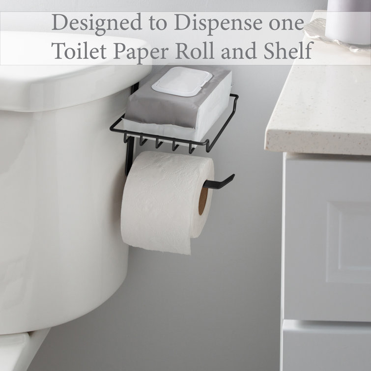 Matte Black Over-the-Tank Toilet Paper Holder with Shelf