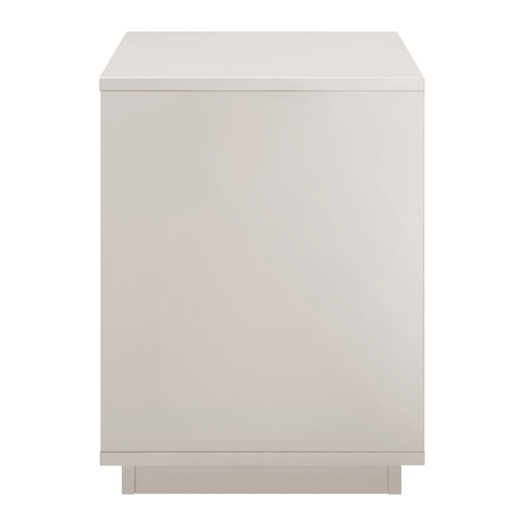 Warm Gray Rectangular MDF 2-Drawer End Table