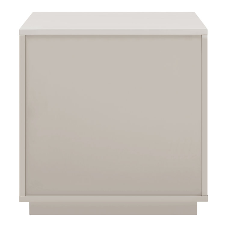 Warm Gray Rectangular MDF 2-Drawer End Table