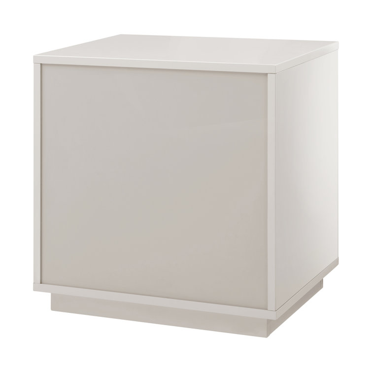 Warm Gray Rectangular MDF 2-Drawer End Table