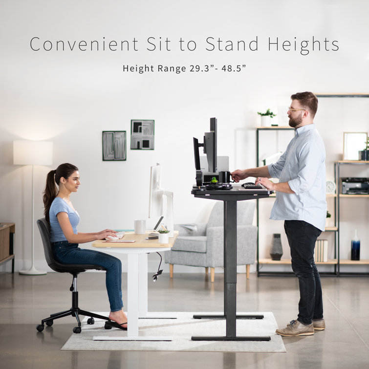 Luxe Electric White 60" Adjustable Standing Desk with Memory Presets
