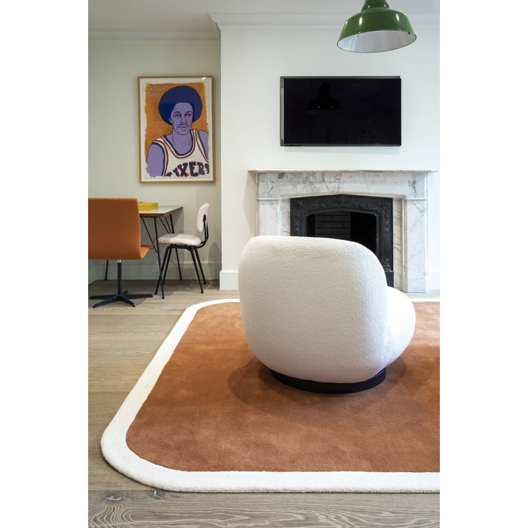 Tallulah Copper and Ivory Wool Hand-Tufted Rug, 2' x 4'