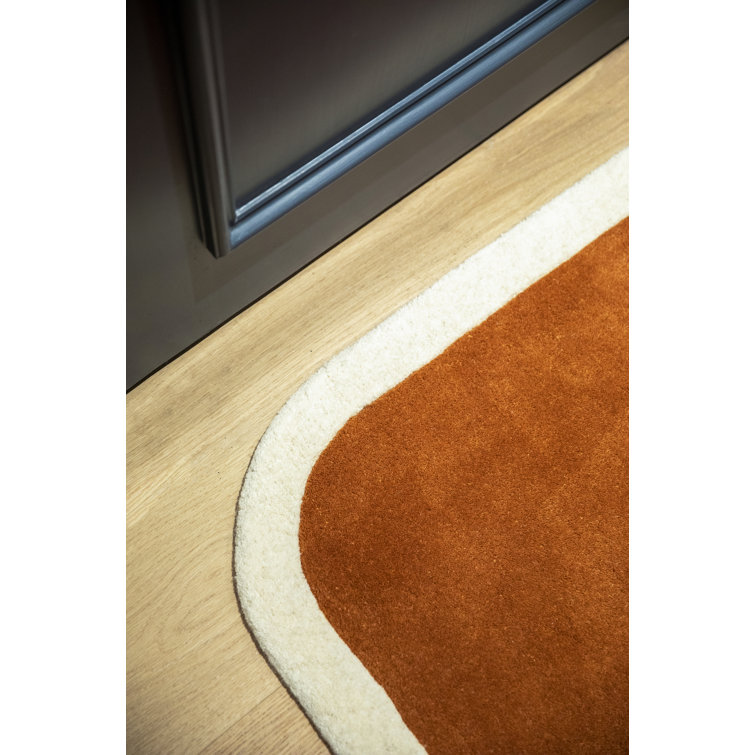 Tallulah Copper and Ivory Wool Hand-Tufted Rug, 2' x 4'